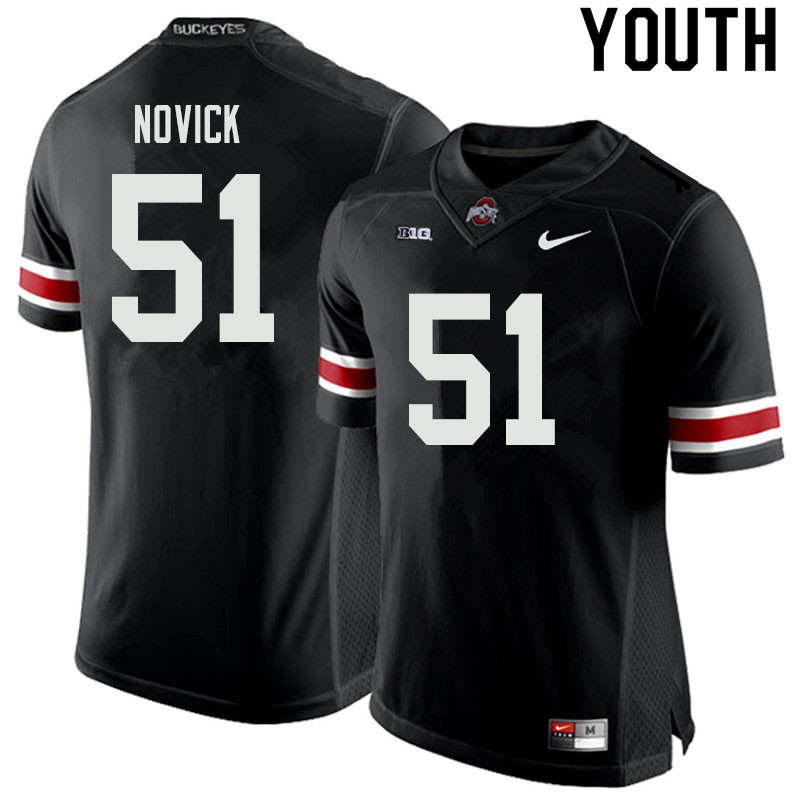 Ohio State Buckeyes Brett Novick Youth #51 Black Authentic Stitched College Football Jersey